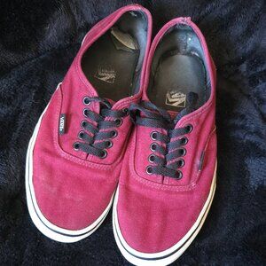 Maroon/Burgundy Vans Sneakers, Women's Size 10/Men's Size 8.5